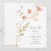 Wildflower rustieke Wildflower bruiloft uitnodigin Kaart (Voorkant / Achterkant)