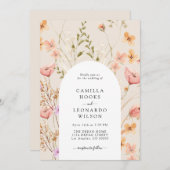 Wildflower rustieke Wildflower bruiloft uitnodigin Kaart (Voorkant / Achterkant)