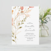 Wildflower rustieke Wildflower bruiloft uitnodigin Kaart (Staand voorkant)