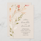 Wildflower rustieke Wildflower bruiloft uitnodigin Kaart (Voorkant / Achterkant)