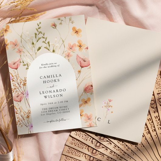 Wildflower rustieke Wildflower bruiloft uitnodigin Kaart