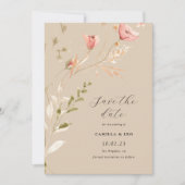 Wildflower rustieke Wildflower bruiloft uitnodigin Kaart (Voorkant)