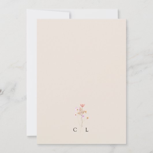 Wildflower rustieke Wildflower bruiloft uitnodigin Kaart (Achterkant)