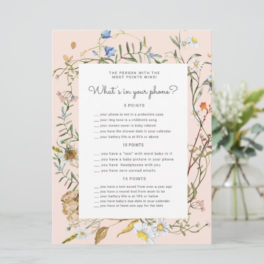 wildflower rustige Baby shower (Staand voorkant)