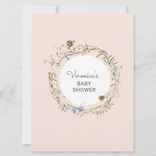 wildflower rustige Baby shower (Achterkant)