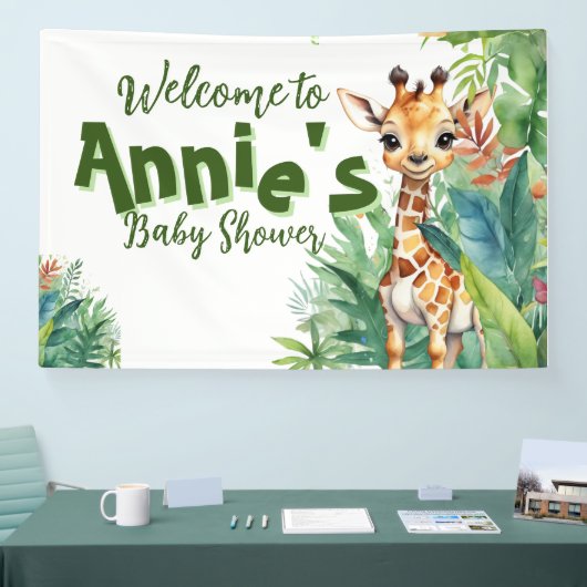 Wildflower Safari: Natuur-geïnspireerd Baby shower Spandoek (Beurs)