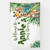 Wildflower Safari: Natuur-geïnspireerd Baby shower Spandoek (Verticaal)