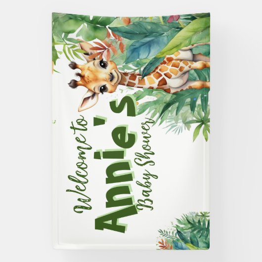 Wildflower Safari: Natuur-geïnspireerd Baby shower Spandoek (Verticaal)