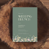 Wildflower Sage Deco Bruiloft Brunch Kaart