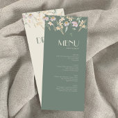 Wildflower Sage Deco Bruiloft Diner en Drink Menu