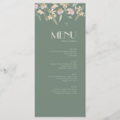 Wildflower Sage Deco Bruiloft Menu (Voorkant)
