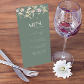 Wildflower Sage Deco Bruiloft Menu