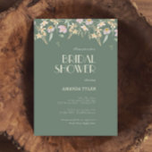 Wildflower Sage Deco Bruiloft Vrijgezellenfeest Kaart