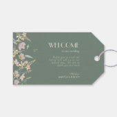 Wildflower Sage Deco Huwelijkscadeau Labels Cadeaulabel (Voorkant (Horizontaal))