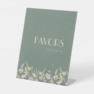Wildflower Sage Deco Huwelijksgunsten Reclamebord Met Voetstuk