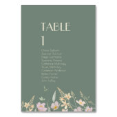 Wildflower Sage Deco Tafelnummer met Gasten (Achterkant)