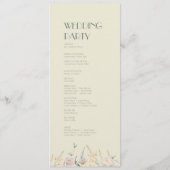 Wildflower Sage Deco Trouwprogramma Programmakaart (Achterkant)