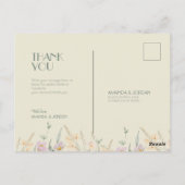 Wildflower Sage Deco Wedding Bedankt Briefkaart (Achterkant)