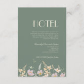 Wildflower Sage Deco Wedding Hotel Informatiekaartje (Voorkant)
