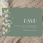 Wildflower Sage Deco Wedding Website RSVP
