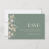 Wildflower Sage Deco Wedding Website RSVP (Voorkant)