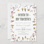 Wildflower Sage Dood aan mijn twintiger 30ste verj Kaart (Voorkant)