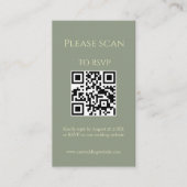 Wildflower Sage & Geel QR Code & RSVP Huwelijk Informatiekaartje (Voorkant)