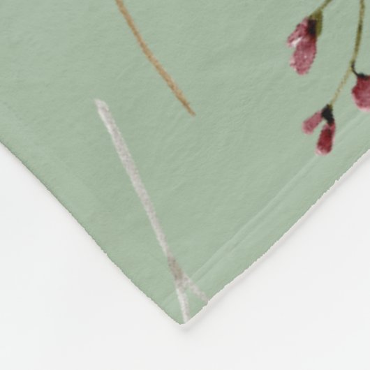 Wildflower Sage Green Aangepaste Naam Bruidsmeisje Fleece Deken (Hoek)