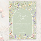 Wildflower Sage Green Baby shower Bedankkaart
