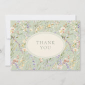Wildflower Sage Green Baby shower Bedankt Card (Voorkant)