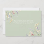 Wildflower Sage Green Baby shower Bedankt Card (Achterkant)