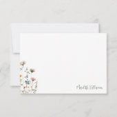 Wildflower Sage Green Bedankkaart (Achterkant)