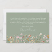 Wildflower Sage Green Boho Wedding Bedankkaart (Achterkant)
