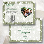  Wildflower Sage Green Botanische Huwelijk RSVP Kaartje