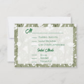  Wildflower Sage Green Botanische Huwelijk RSVP Kaartje (Achterkant)