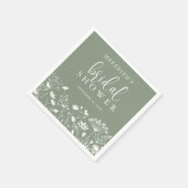 Wildflower Sage Green Bridal Shower Servet (Hoek)