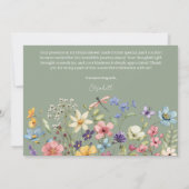 Wildflower Sage Green Floral Vrijgezellenfeest Bedankkaart (Achterkant)