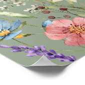 Wildflower Sage Green Vrijgezellenfeest Welkom Pos Poster (Hoek)