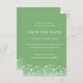 Wildflower Sage Groen Sla de datum op Save The Date (Voorkant / Achterkant)