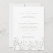 Wildflower Sage Groen Voor & Achterbruiloft Kaart (Achterkant)