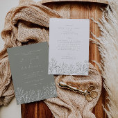 Wildflower Sage Groen Voor & Achterbruiloft Kaart