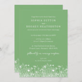 Wildflower Sage Groene bruiloft uitnodiging (Voorkant / Achterkant)