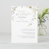 Wildflower Sage Groene Koppels Vrijgezellenfeest Kaart (Staand voorkant)