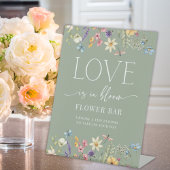 Wildflower Sage Vrijgezellenfeest Flower Bar Sign Reclamebord Met Voetstuk