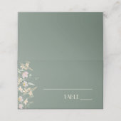 Wildflower Salie Deco Trouwplaatskaart Tent Plaatskaartje (Buitenkant ongevouwen)