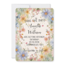 Wildflower Save the Date Aankondiging Dubbelzijdig