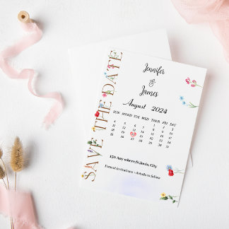 Wildflower Save the Date kaart