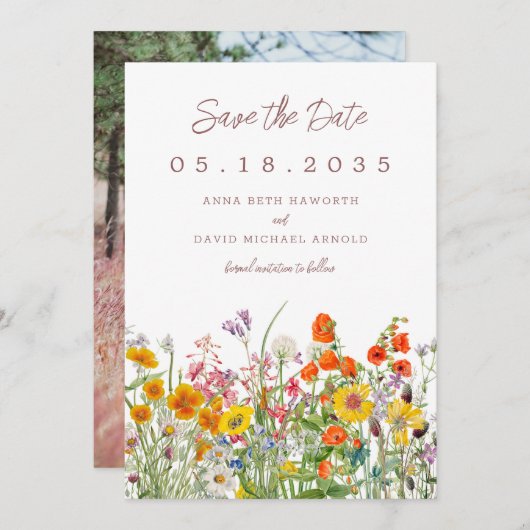Wildflower Save-the-Date Save The Date (Voorkant / Achterkant)