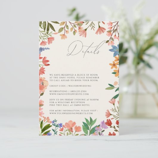 Wildflower script details kaart (Staand voorkant)