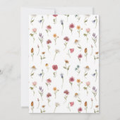 Wildflower Script Floral Boho Meisje 1e Verjaardag Kaart (Achterkant)